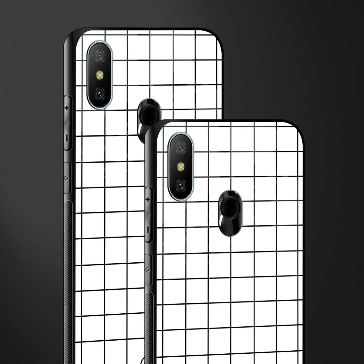 classic grid light edition glass case for redmi 6 pro image-2