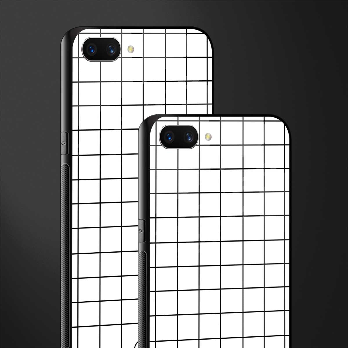 classic grid light edition glass case for oppo a3s image-2