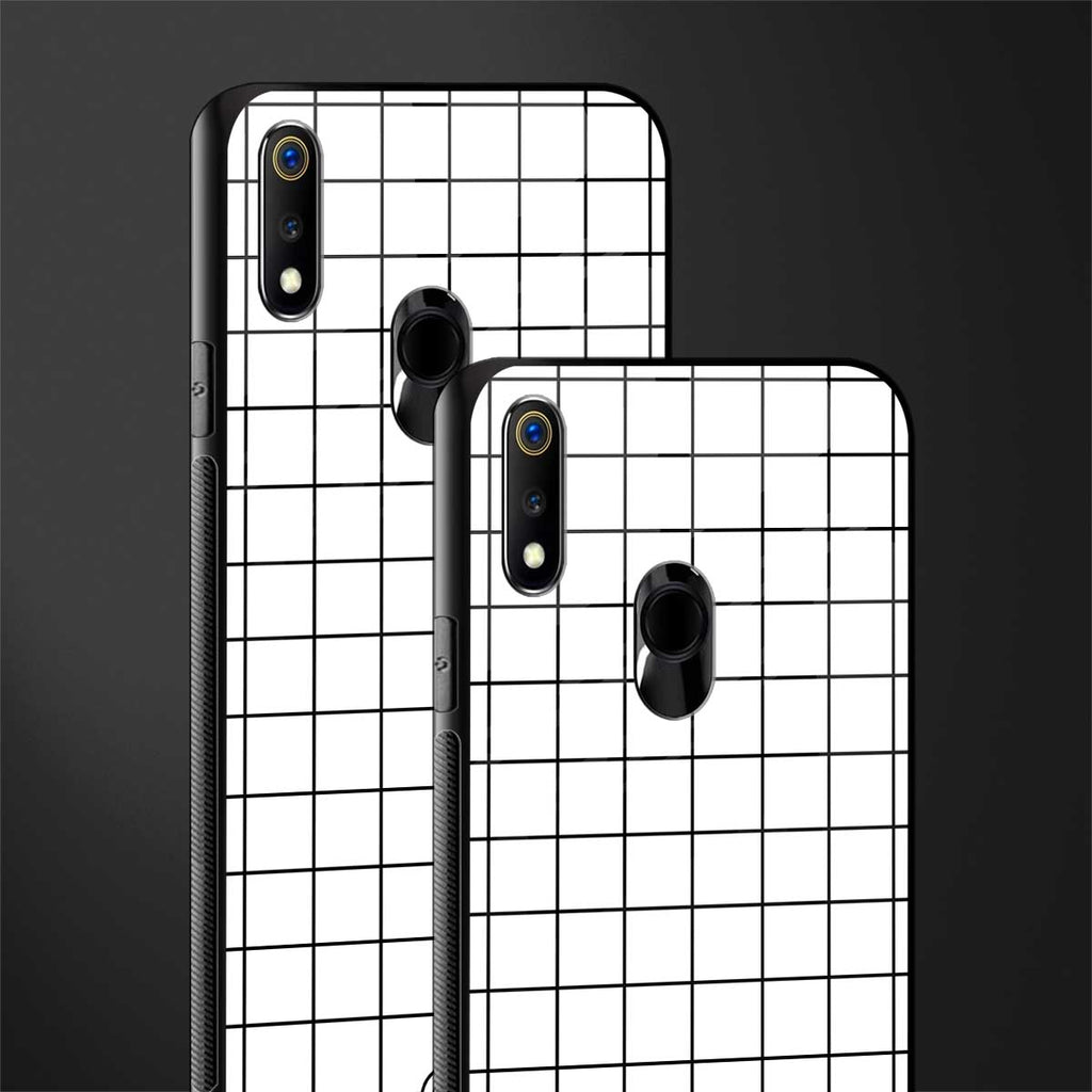 classic grid light edition glass case for realme 3 pro image-2