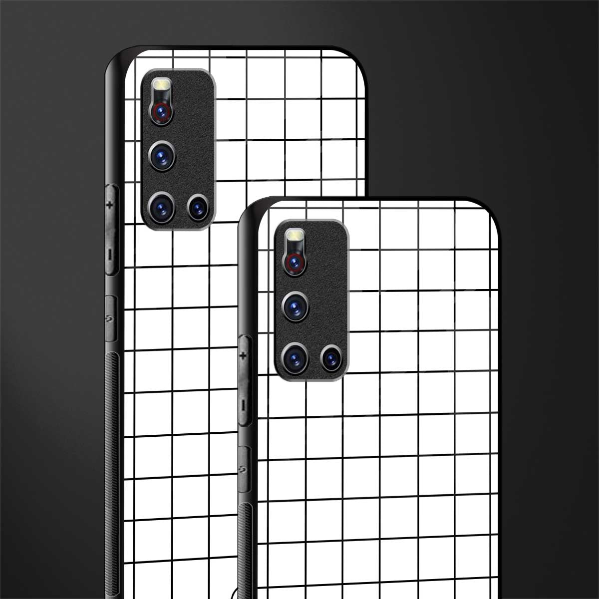 classic grid light edition glass case for vivo v19 image-2