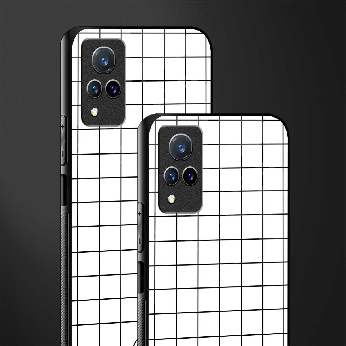 classic grid light edition glass case for vivo v21 5g image-2