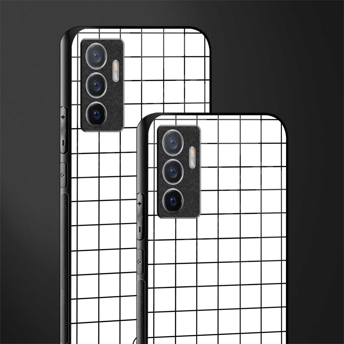 classic grid light edition glass case for vivo v23e image-2