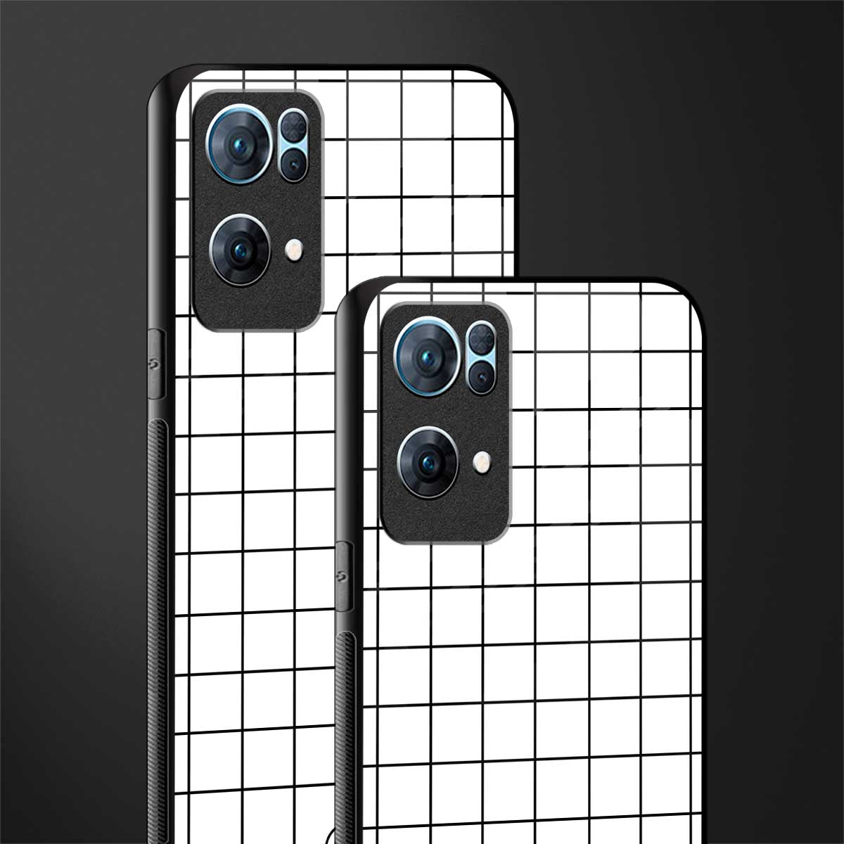 classic grid light edition glass case for oppo reno7 pro 5g image-2