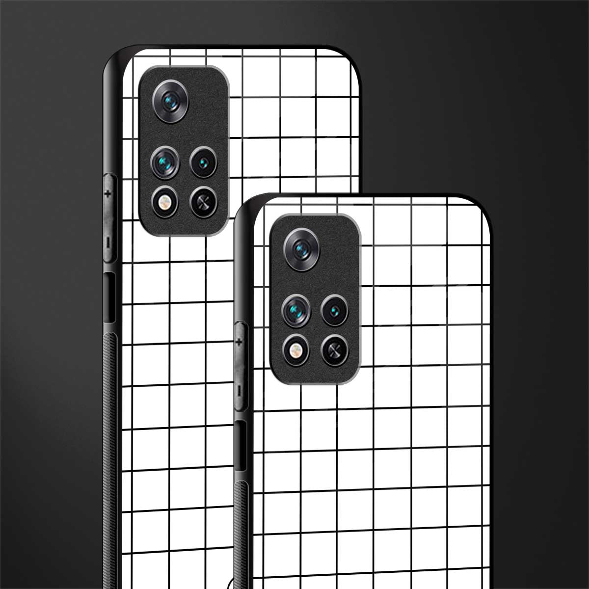 classic grid light edition glass case for xiaomi 11i 5g image-2