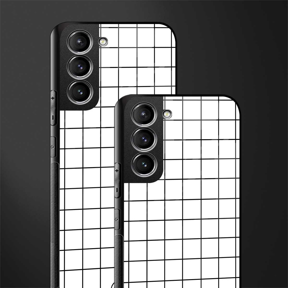 classic grid light edition glass case for samsung galaxy s21 plus image-2