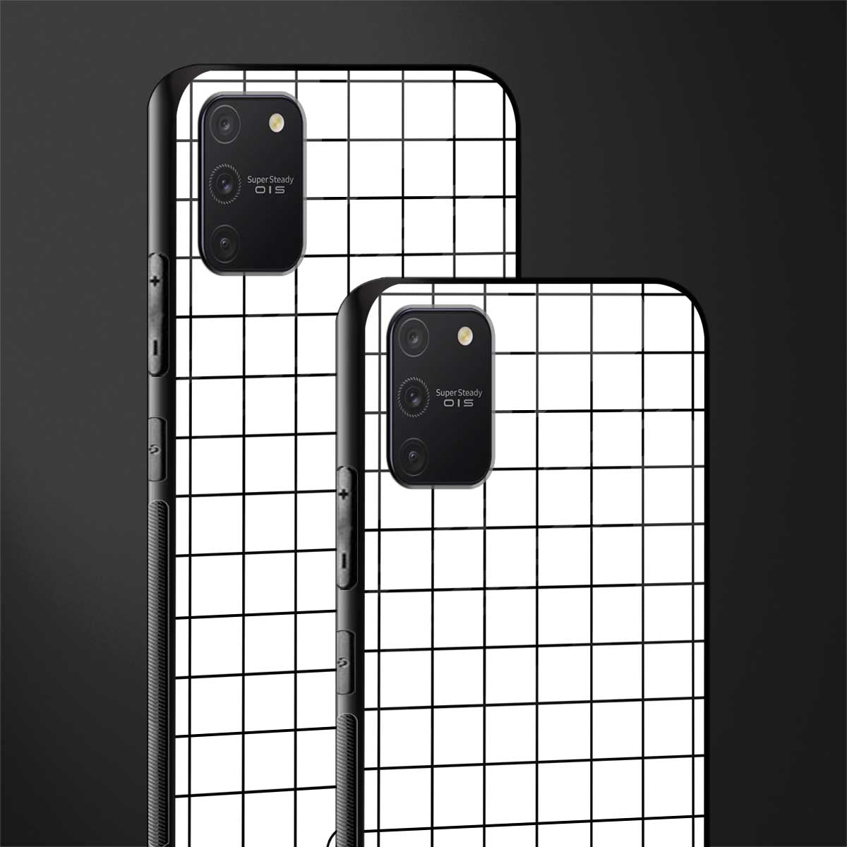 classic grid light edition glass case for samsung galaxy a91 image-2