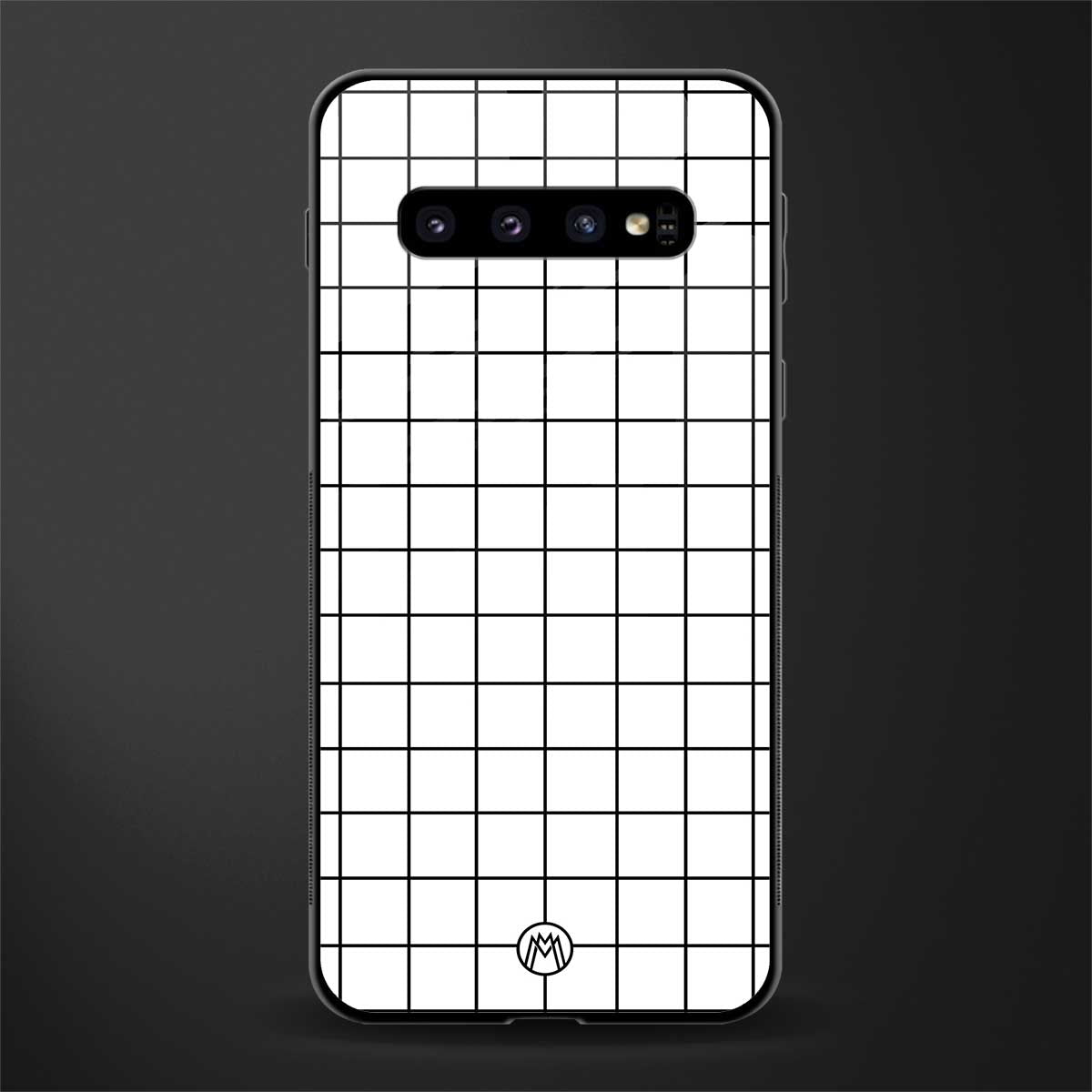 classic grid light edition glass case for samsung galaxy s10 plus image