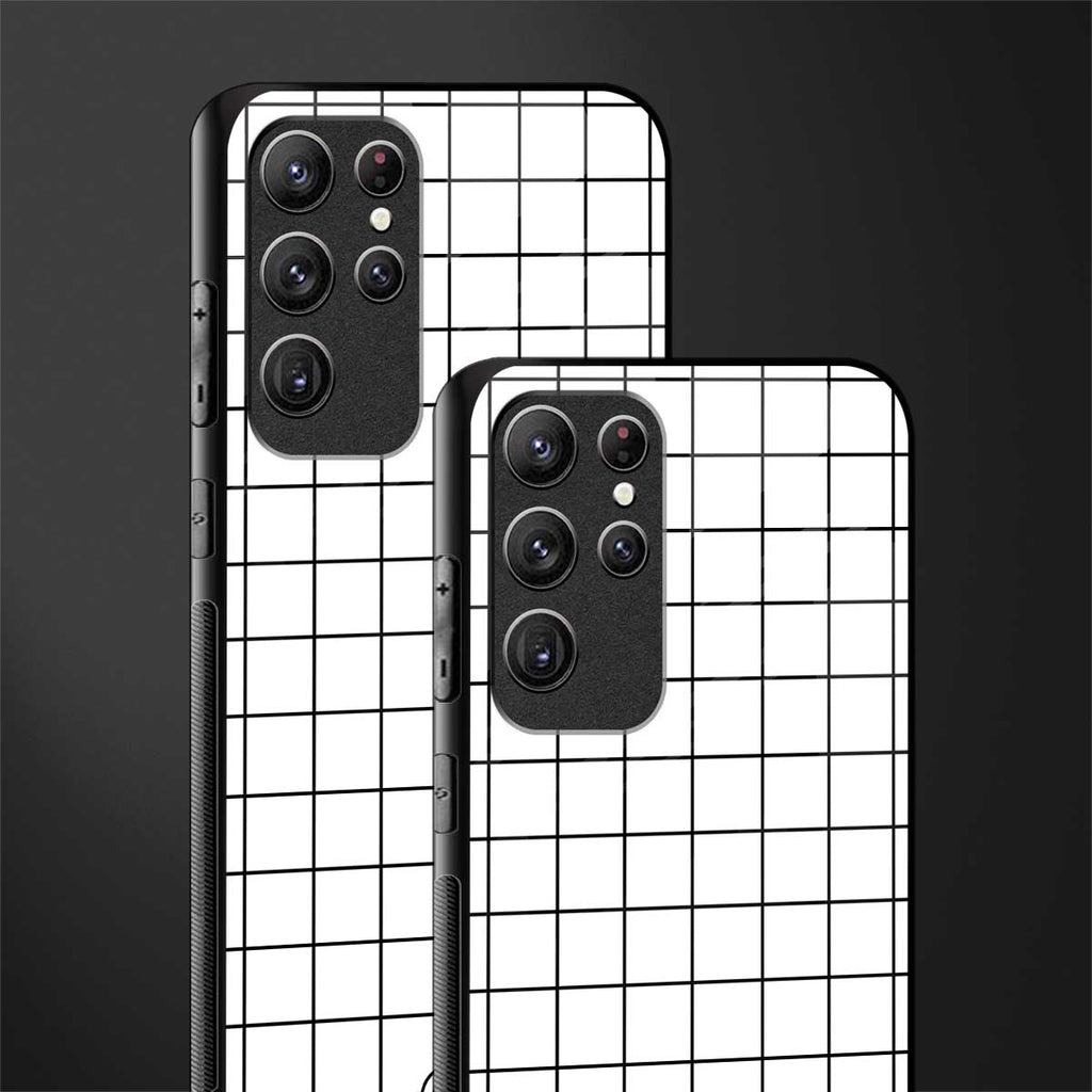 classic grid light edition glass case for samsung galaxy s22 ultra 5g image-2
