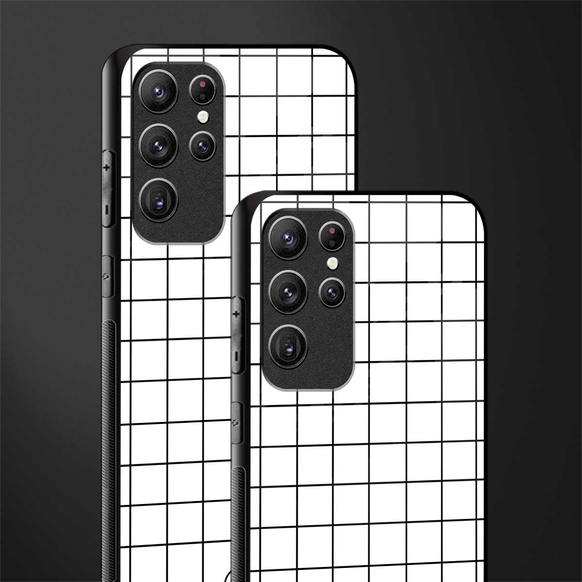 classic grid light edition glass case for samsung galaxy s22 ultra 5g image-2