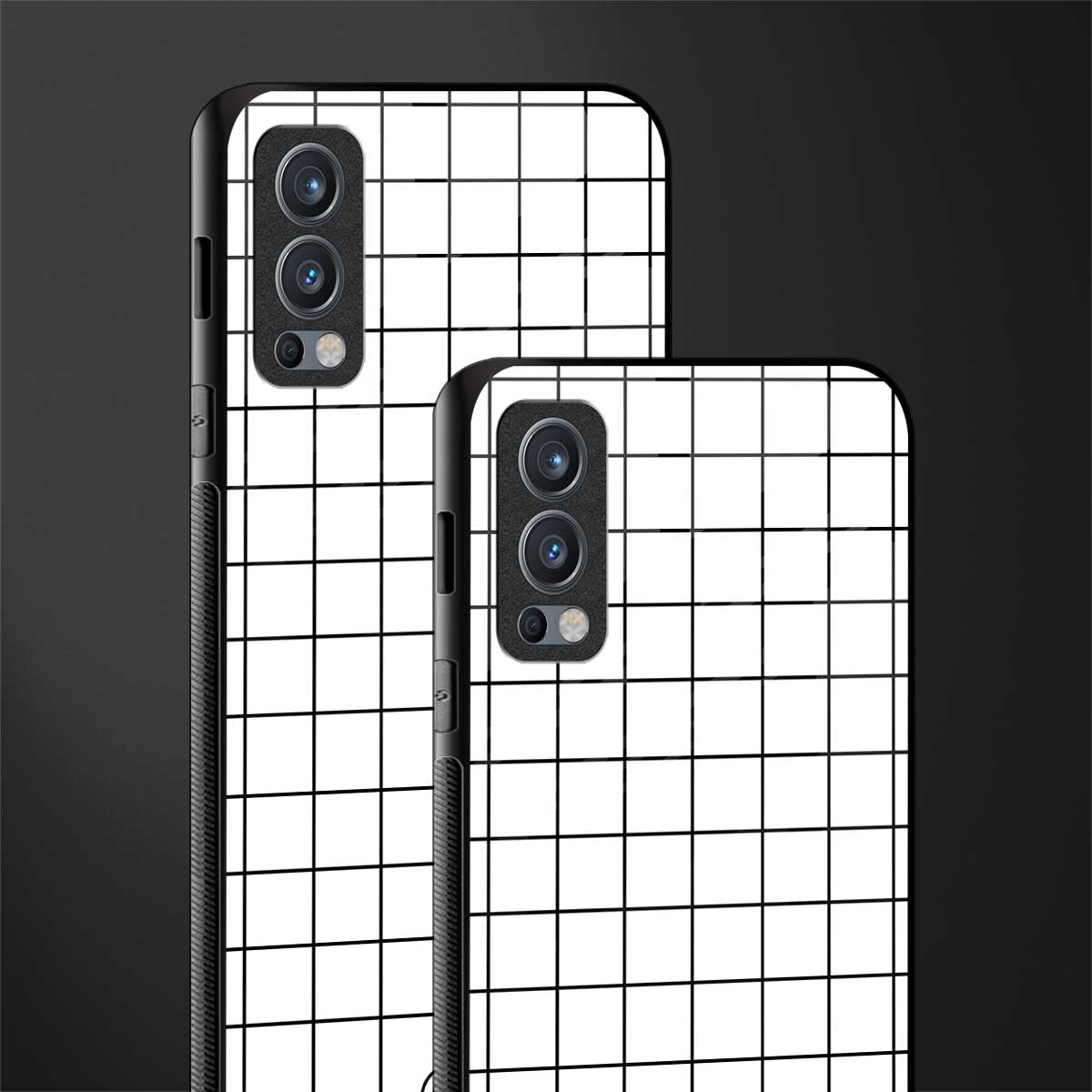 classic grid light edition glass case for oneplus nord 2 5g image-2
