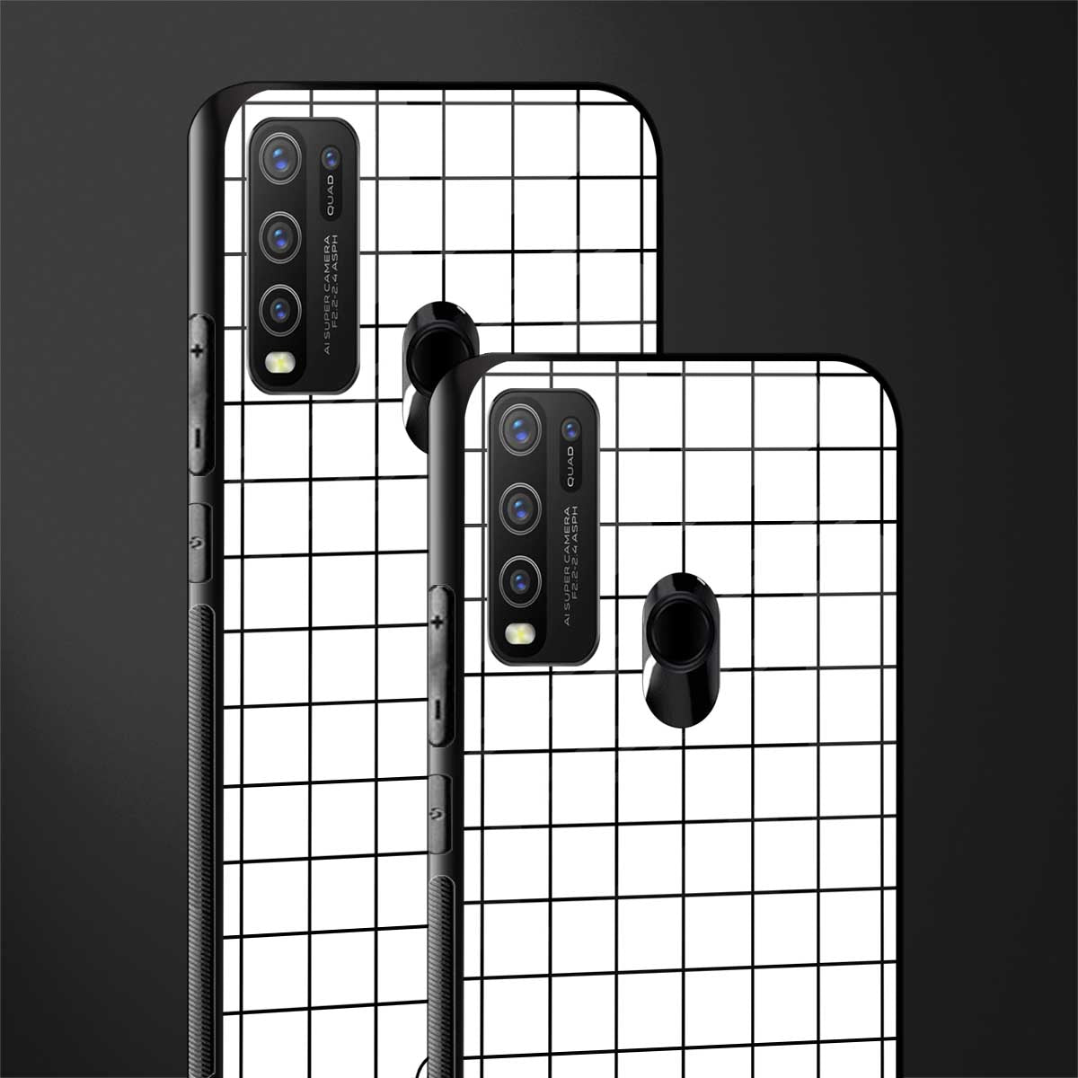 classic grid light edition glass case for vivo y50 image-2