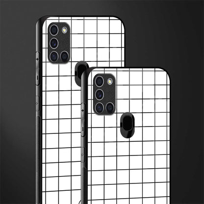classic grid light edition glass case for samsung galaxy a21s image-2