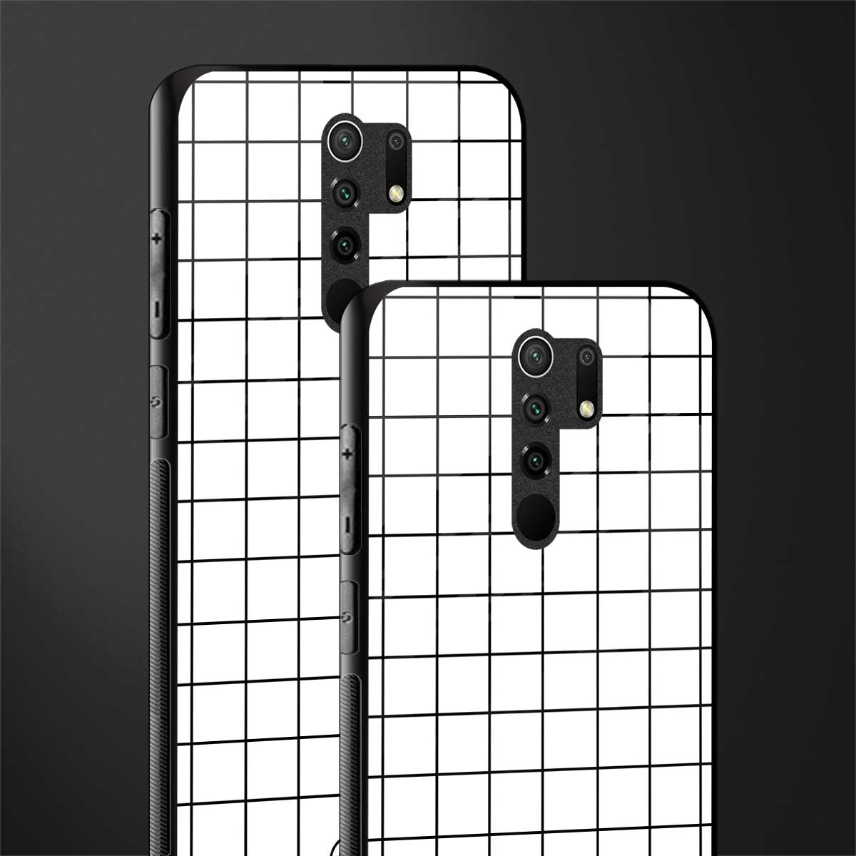 classic grid light edition glass case for redmi 9 prime image-2