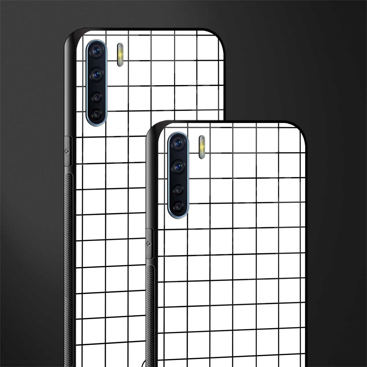 classic grid light edition glass case for oppo f15 image-2