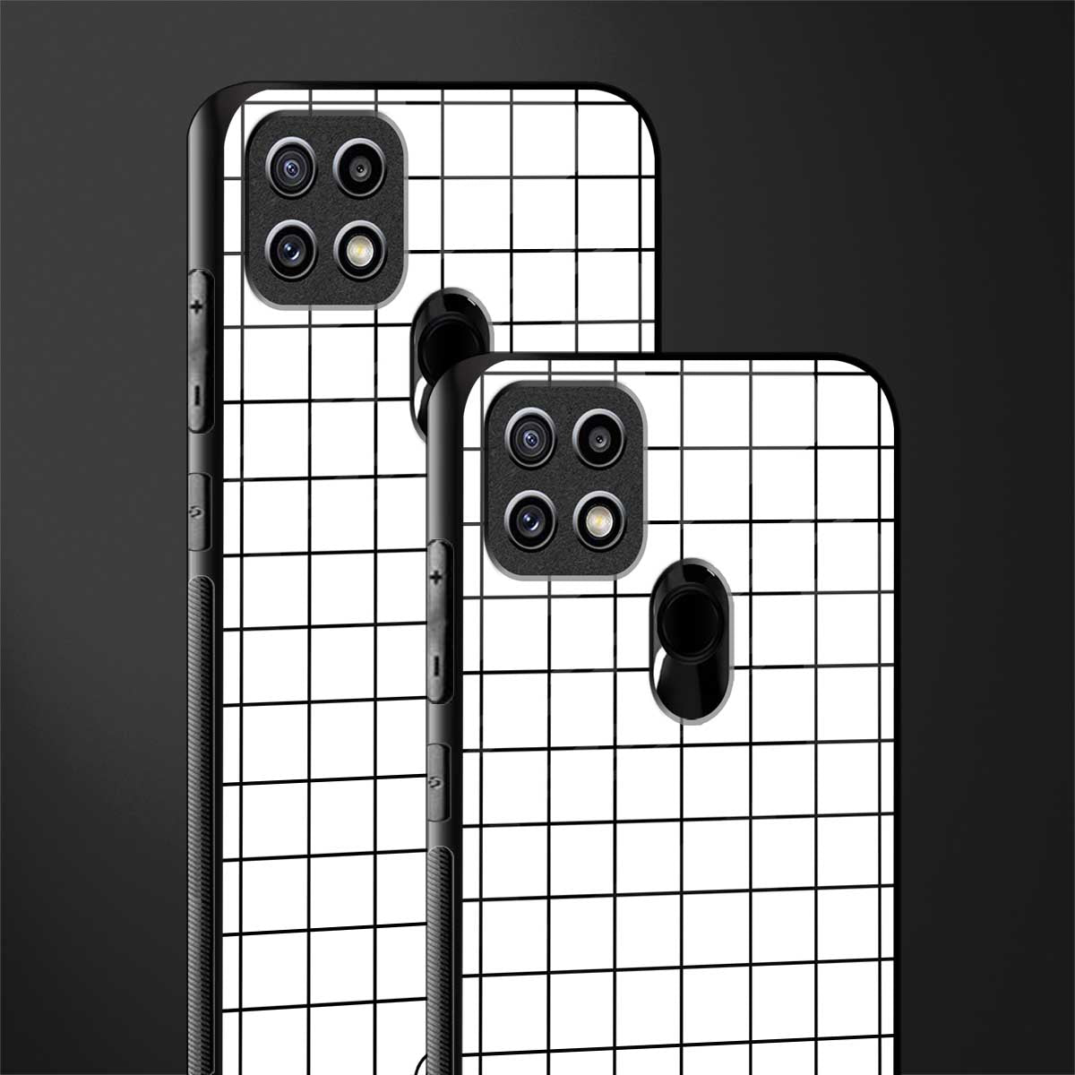 classic grid light edition glass case for oppo a15s image-2