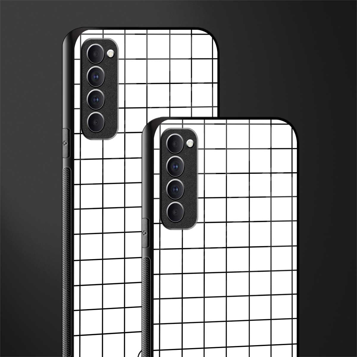 classic grid light edition glass case for oppo reno 4 pro image-2