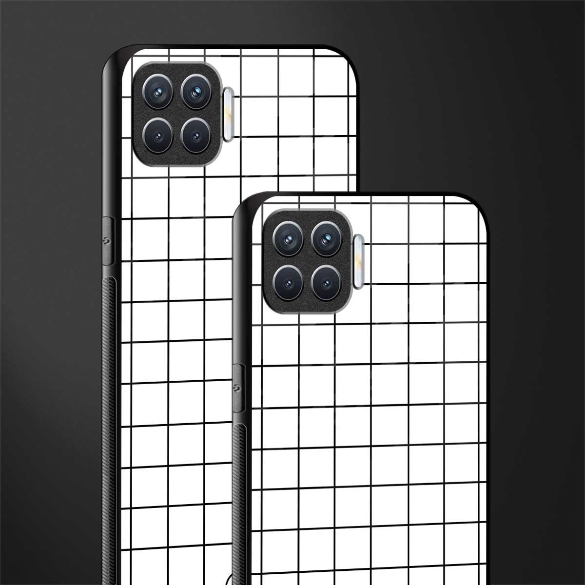 classic grid light edition glass case for oppo f17 image-2