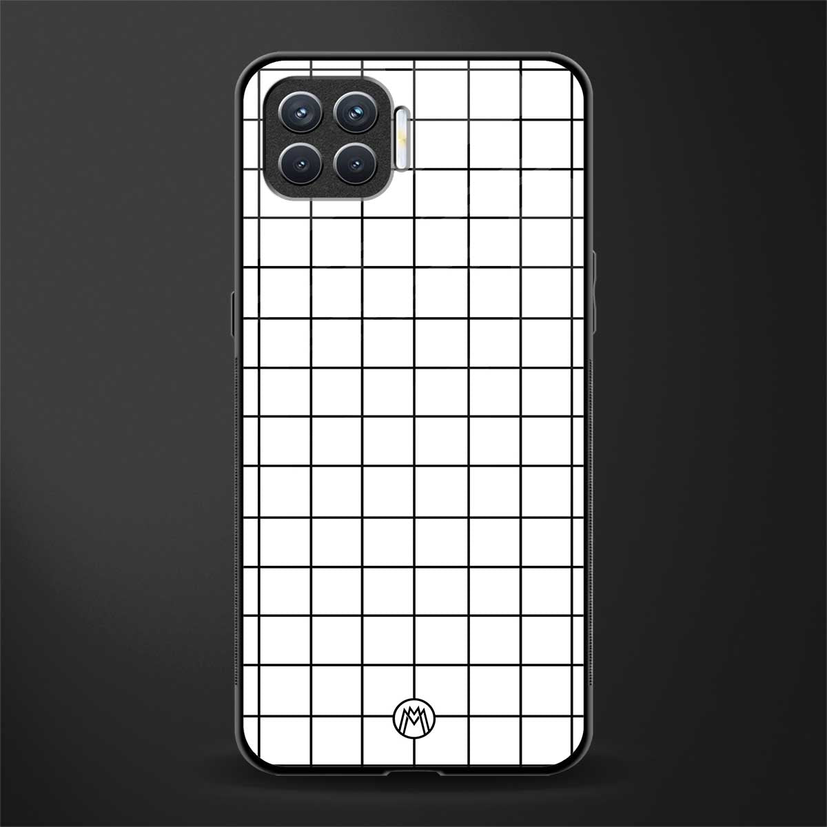classic grid light edition glass case for oppo f17 image