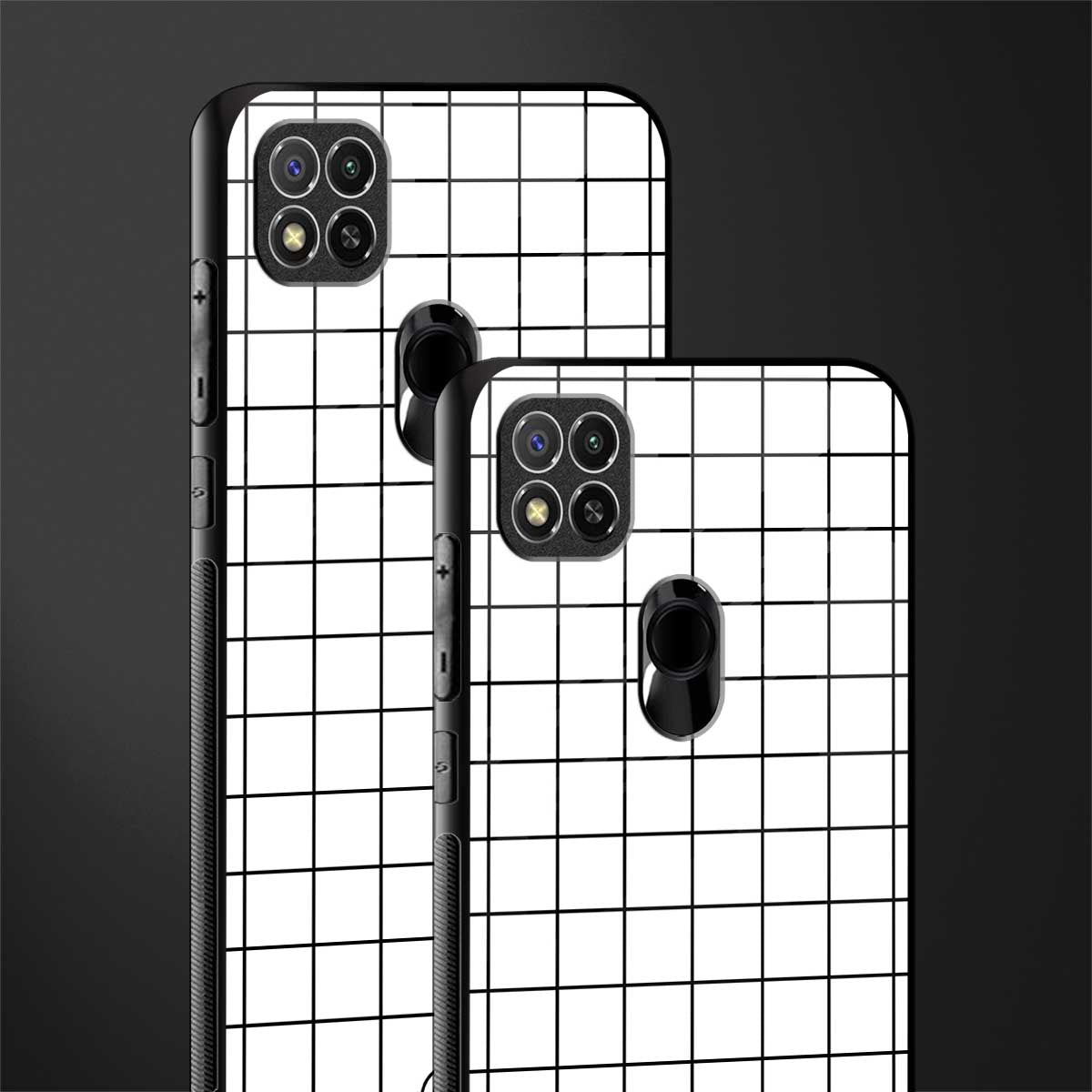 classic grid light edition glass case for redmi 9 image-2