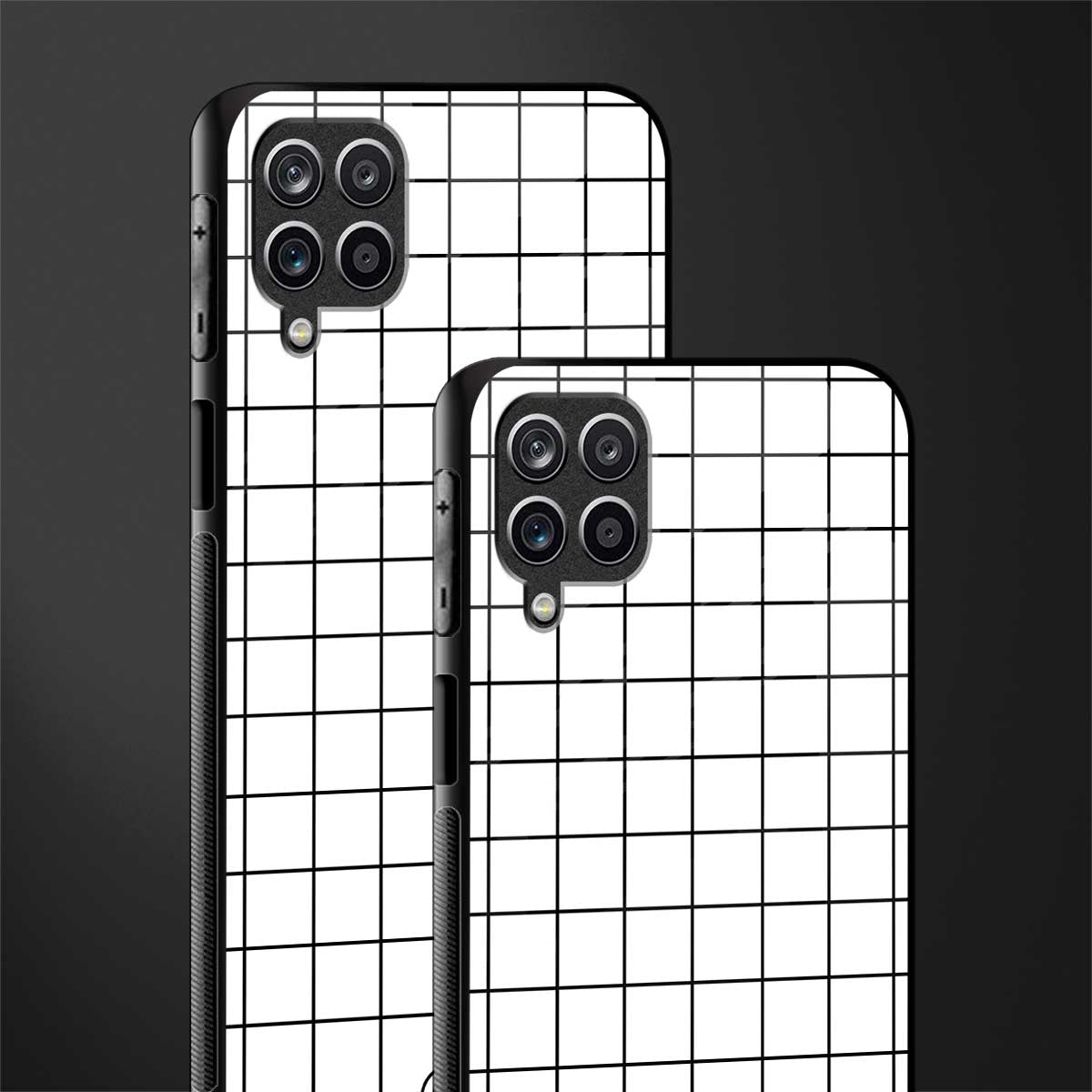 classic grid light edition glass case for samsung galaxy a12 image-2