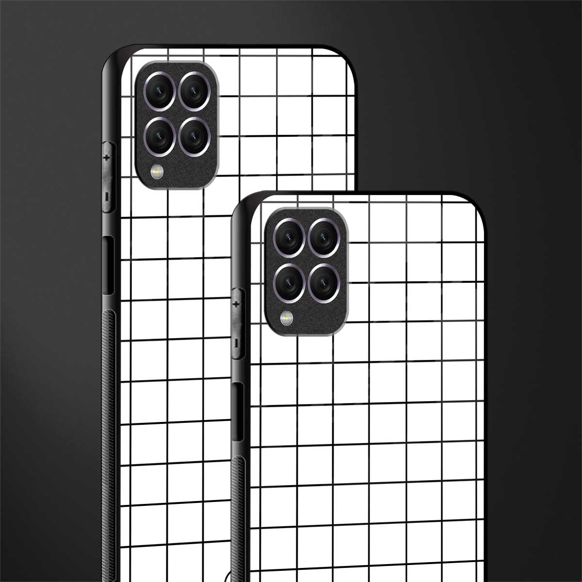 classic grid light edition glass case for samsung galaxy f62 image-2