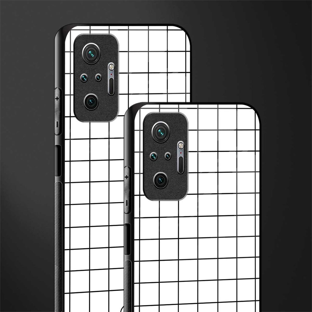 classic grid light edition glass case for redmi note 10 pro image-2
