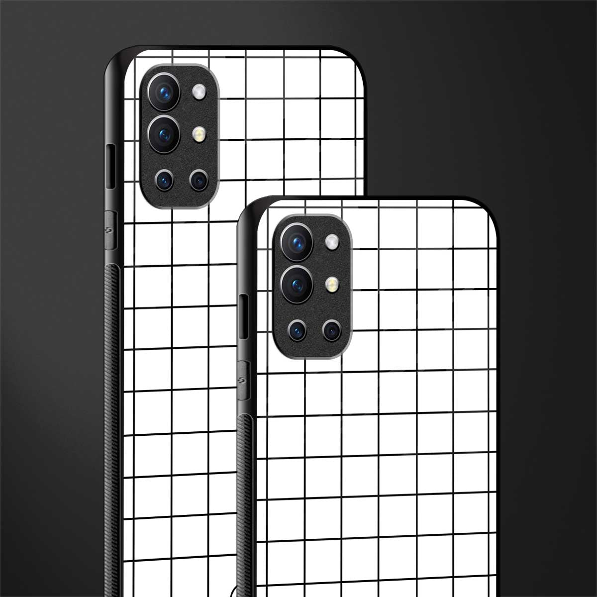 classic grid light edition glass case for oneplus 9r image-2