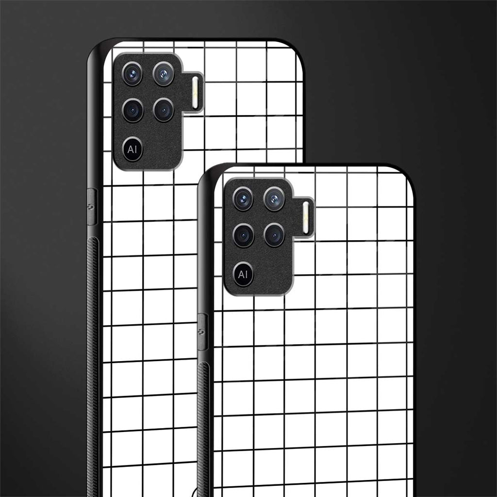 classic grid light edition glass case for oppo f19 pro image-2