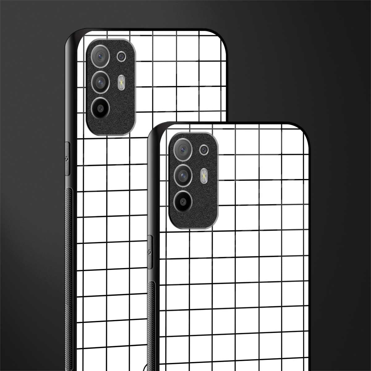 classic grid light edition glass case for oppo f19 pro plus image-2