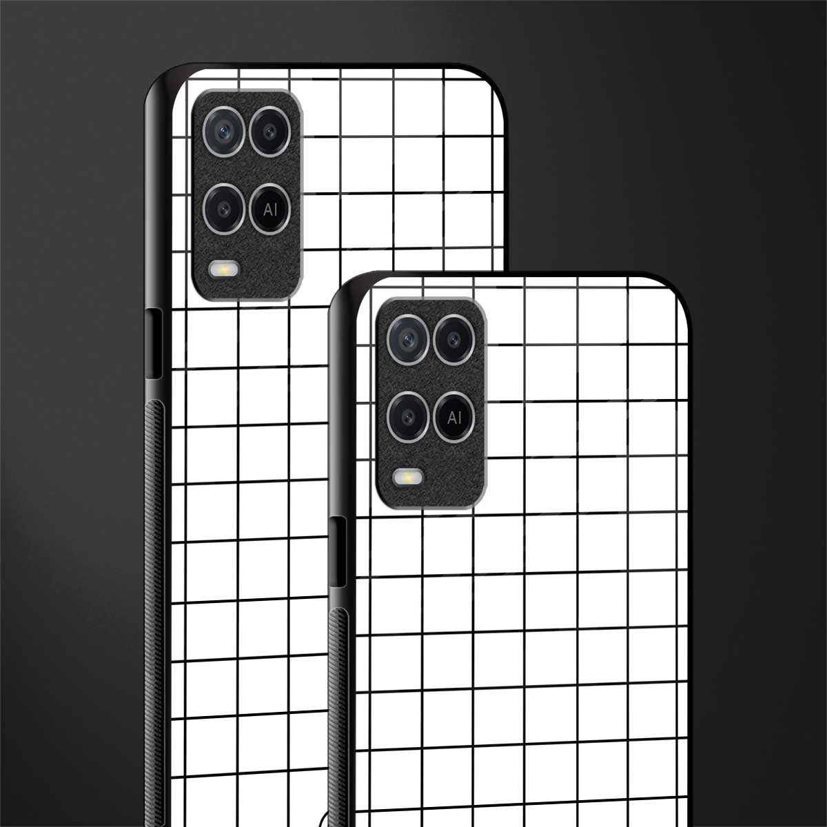 classic grid light edition glass case for oppo a54 image-2