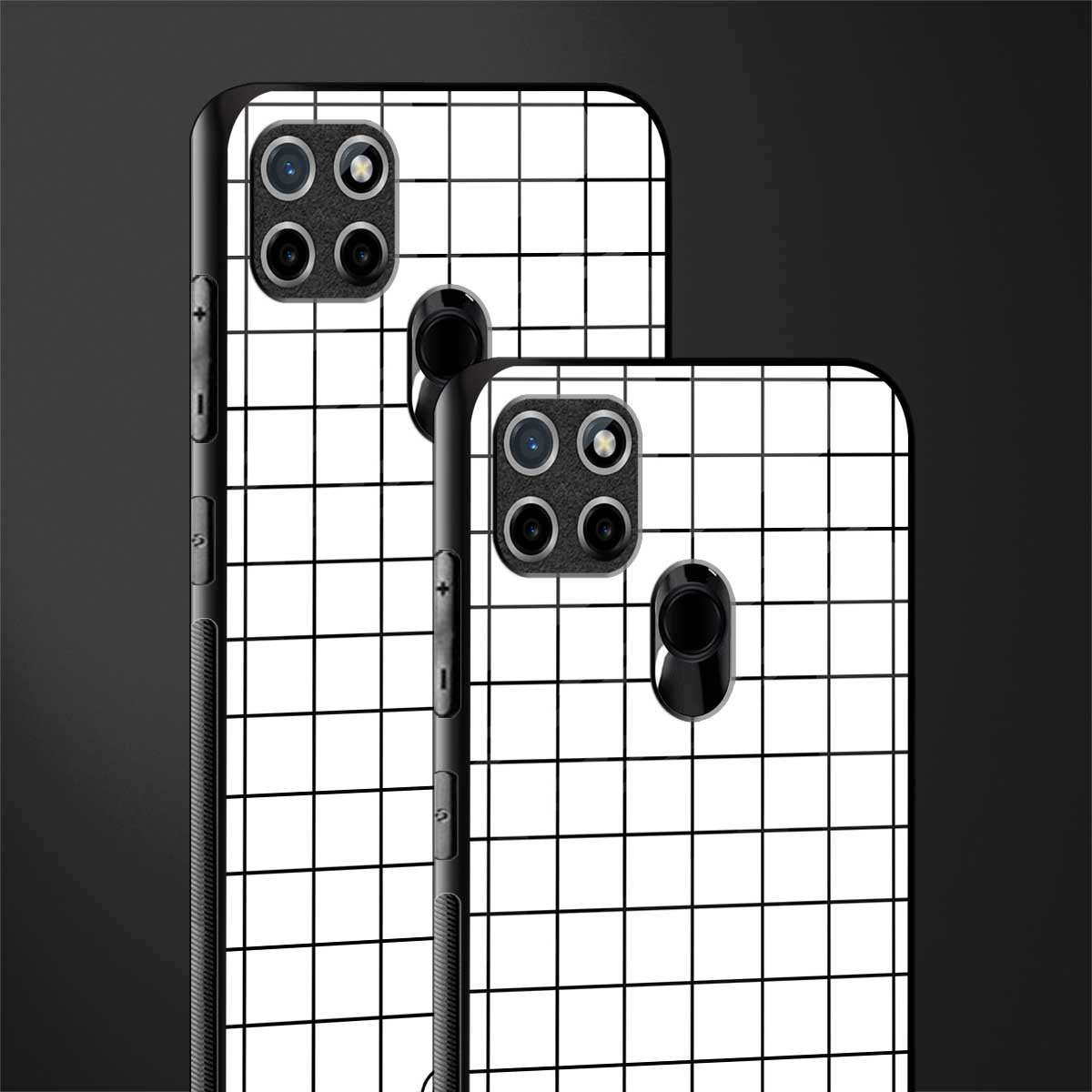 classic grid light edition glass case for realme c21 image-2