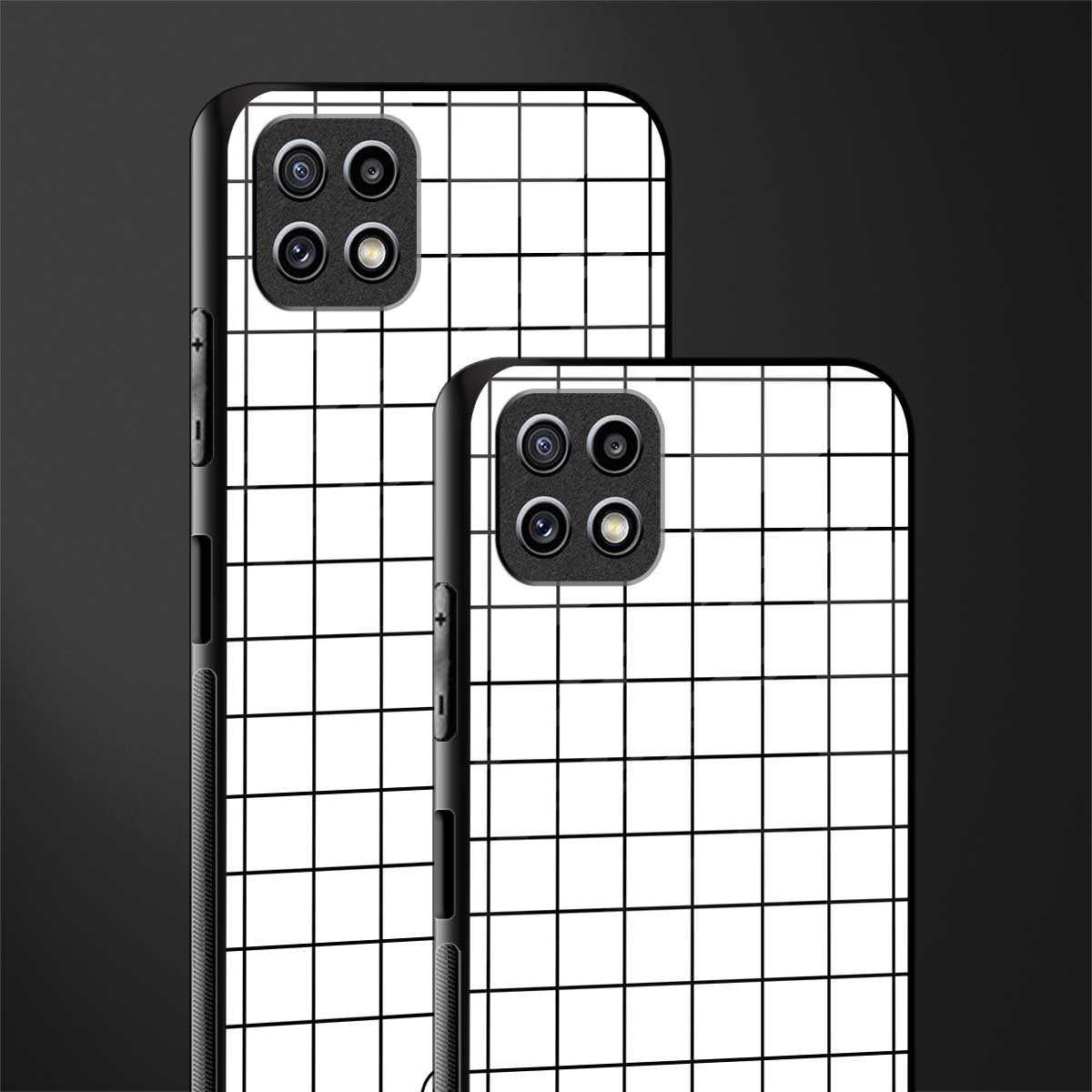 classic grid light edition glass case for samsung galaxy a22 5g image-2