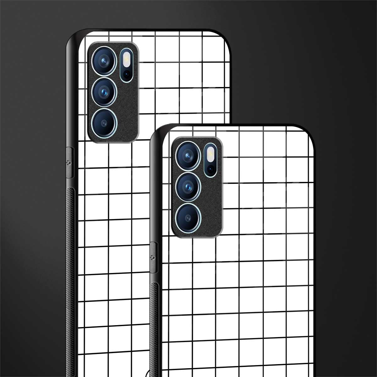 classic grid light edition glass case for oppo reno6 5g image-2