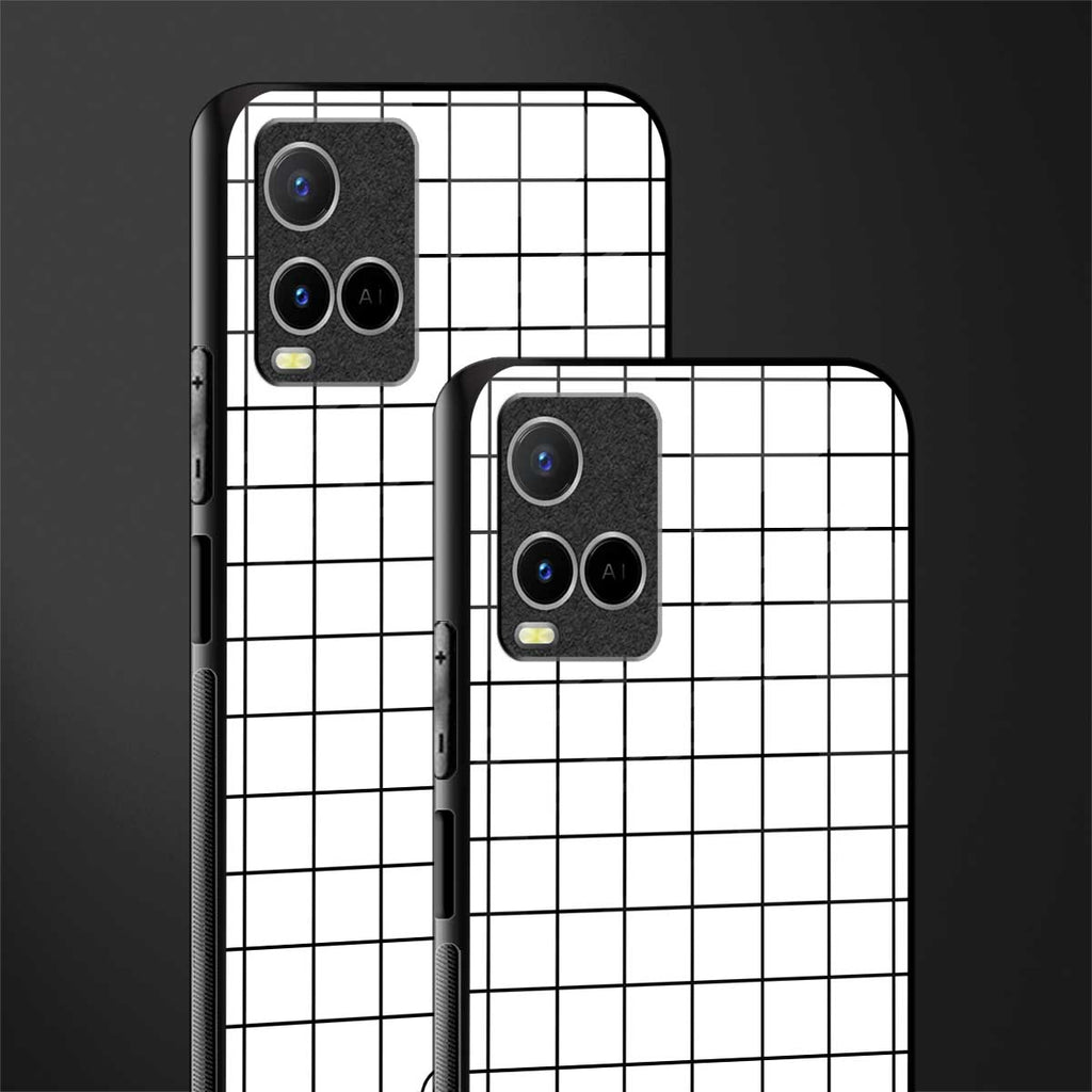 classic grid light edition glass case for vivo y21 image-2