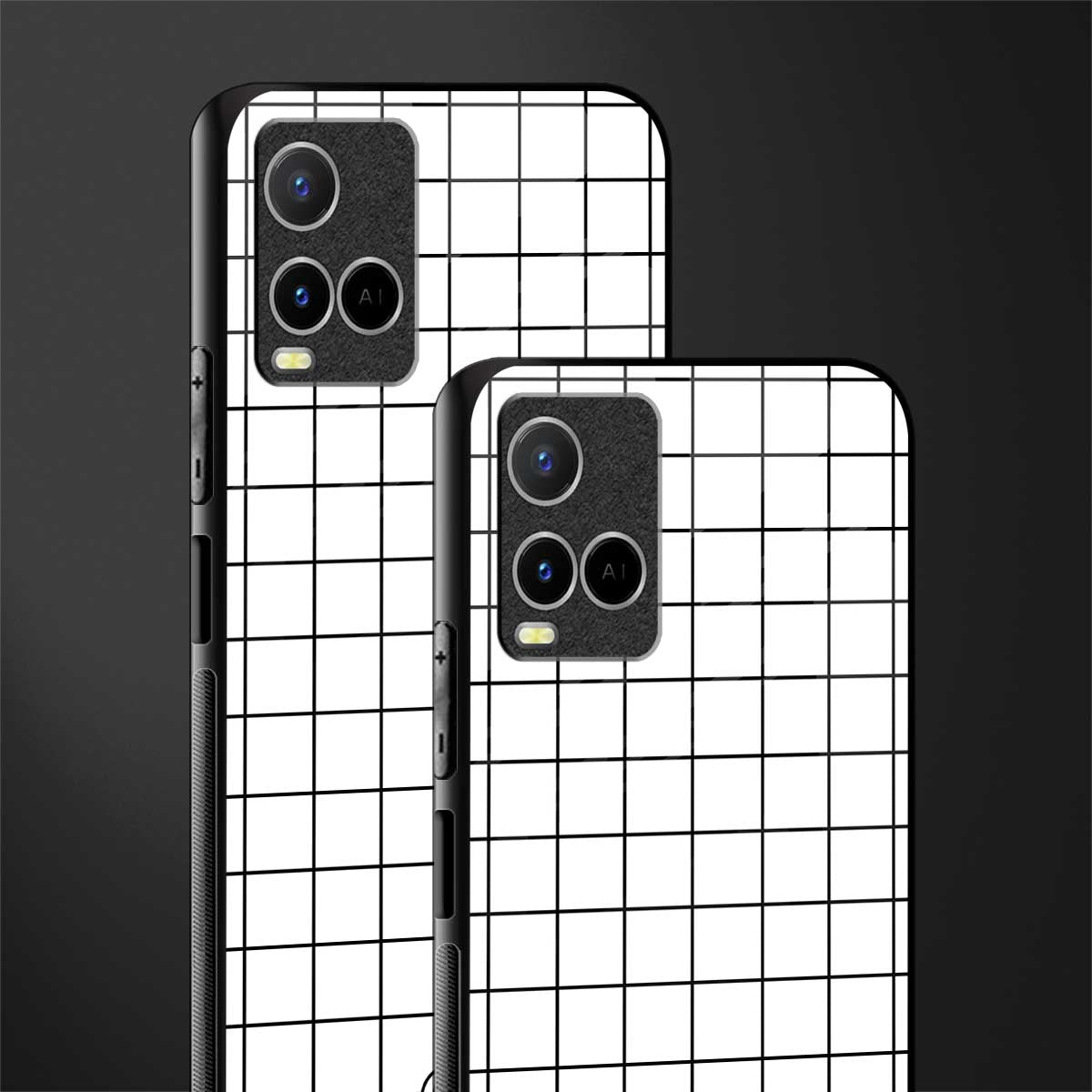 classic grid light edition glass case for vivo y21 image-2