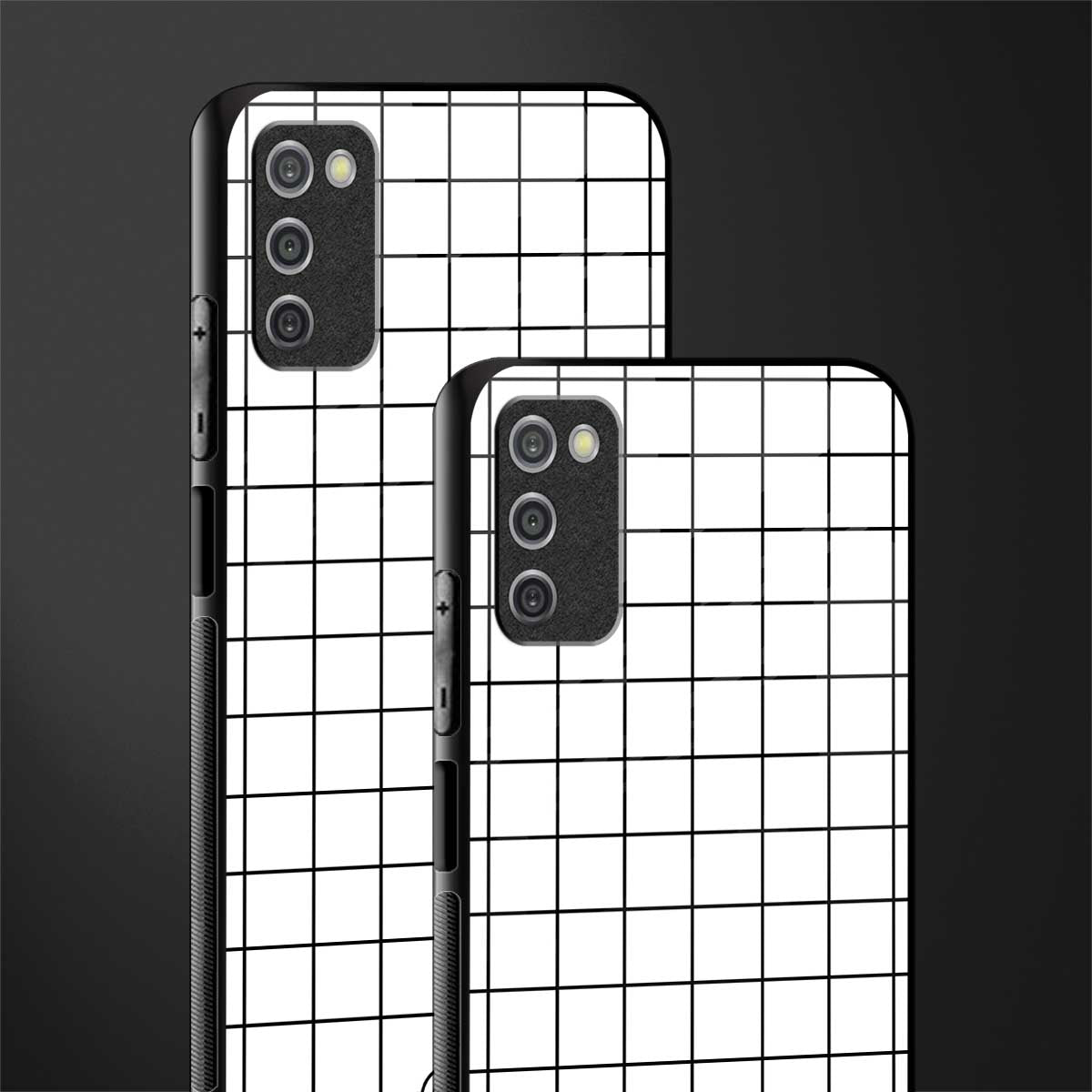 classic grid light edition glass case for samsung galaxy a03s image-2
