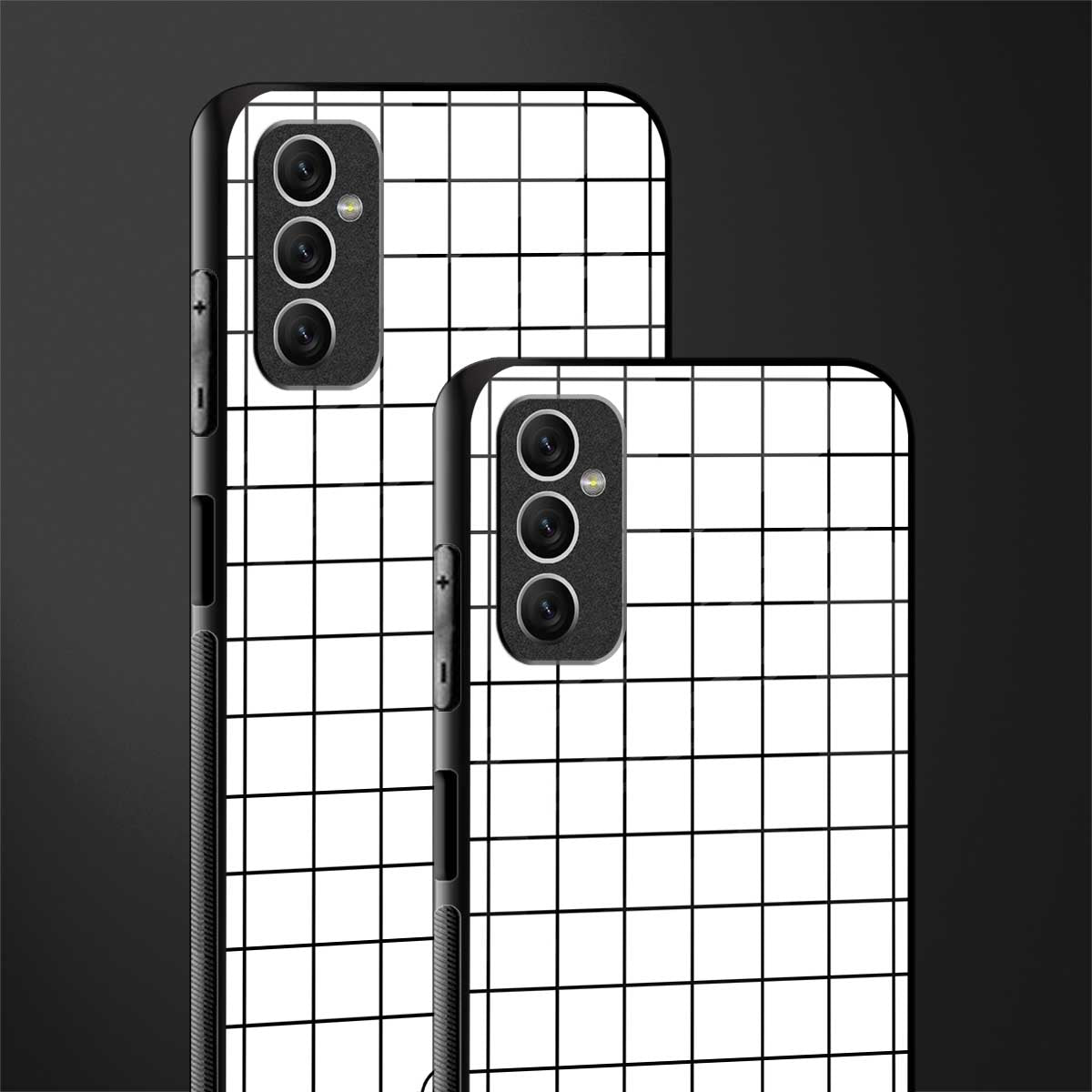 classic grid light edition glass case for samsung galaxy m52 5g image-2