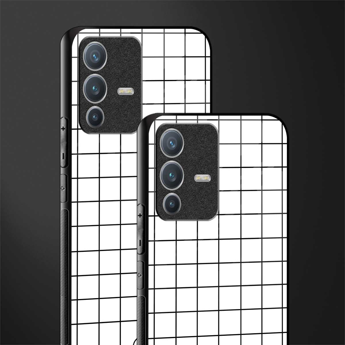 classic grid light edition glass case for vivo v23 pro 5g image-2