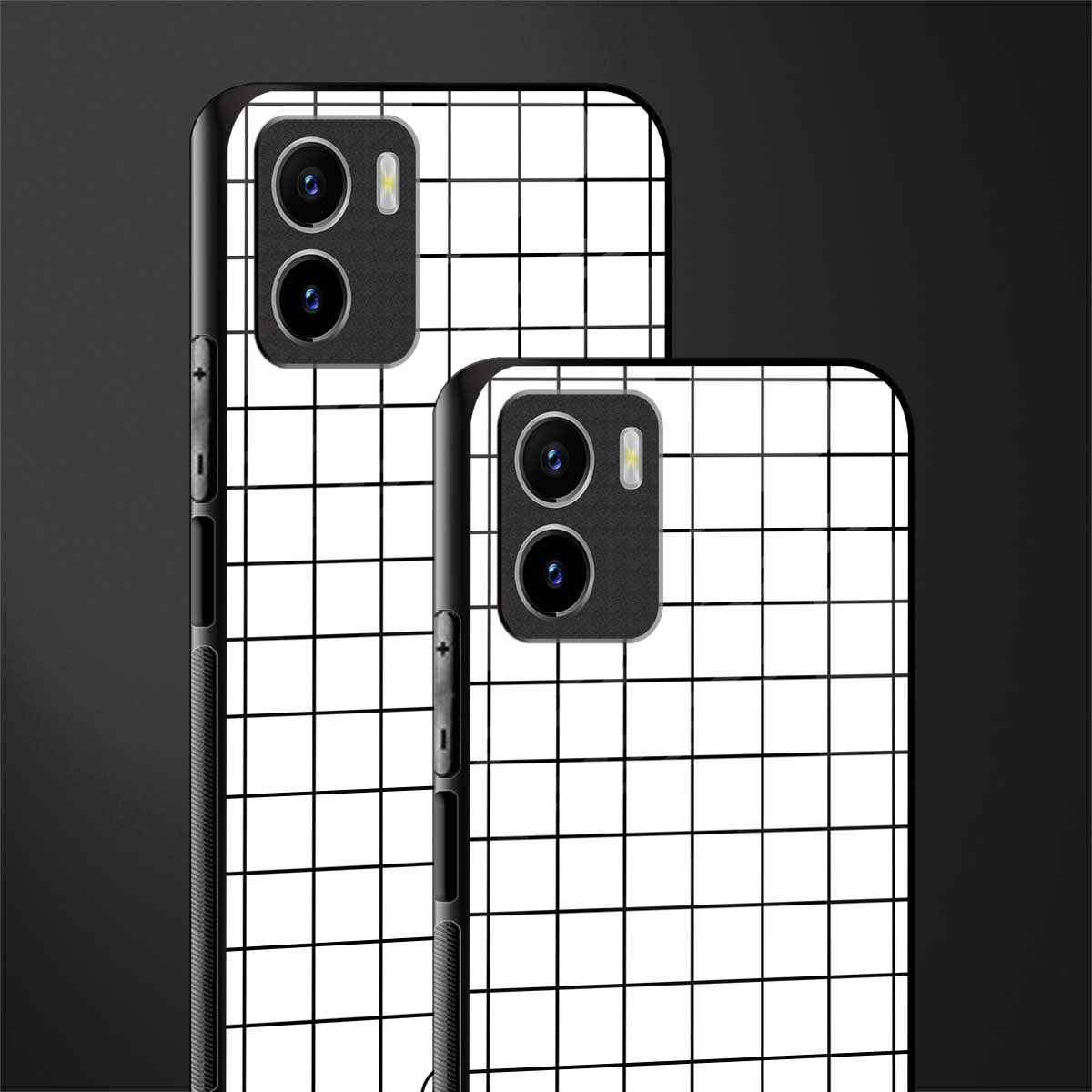 classic grid light edition glass case for vivo y15s image-2