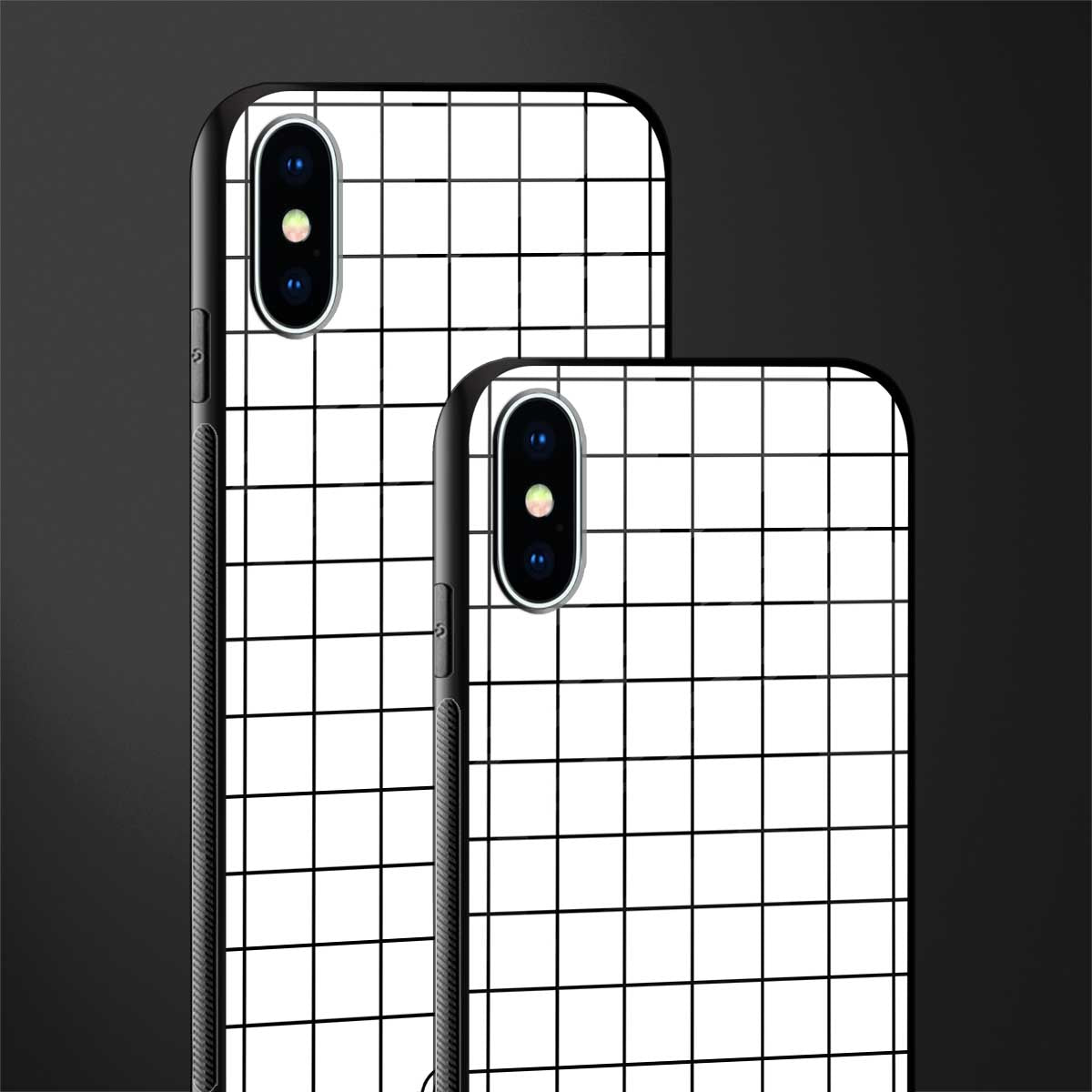 classic grid light edition glass case for iphone xs image-2