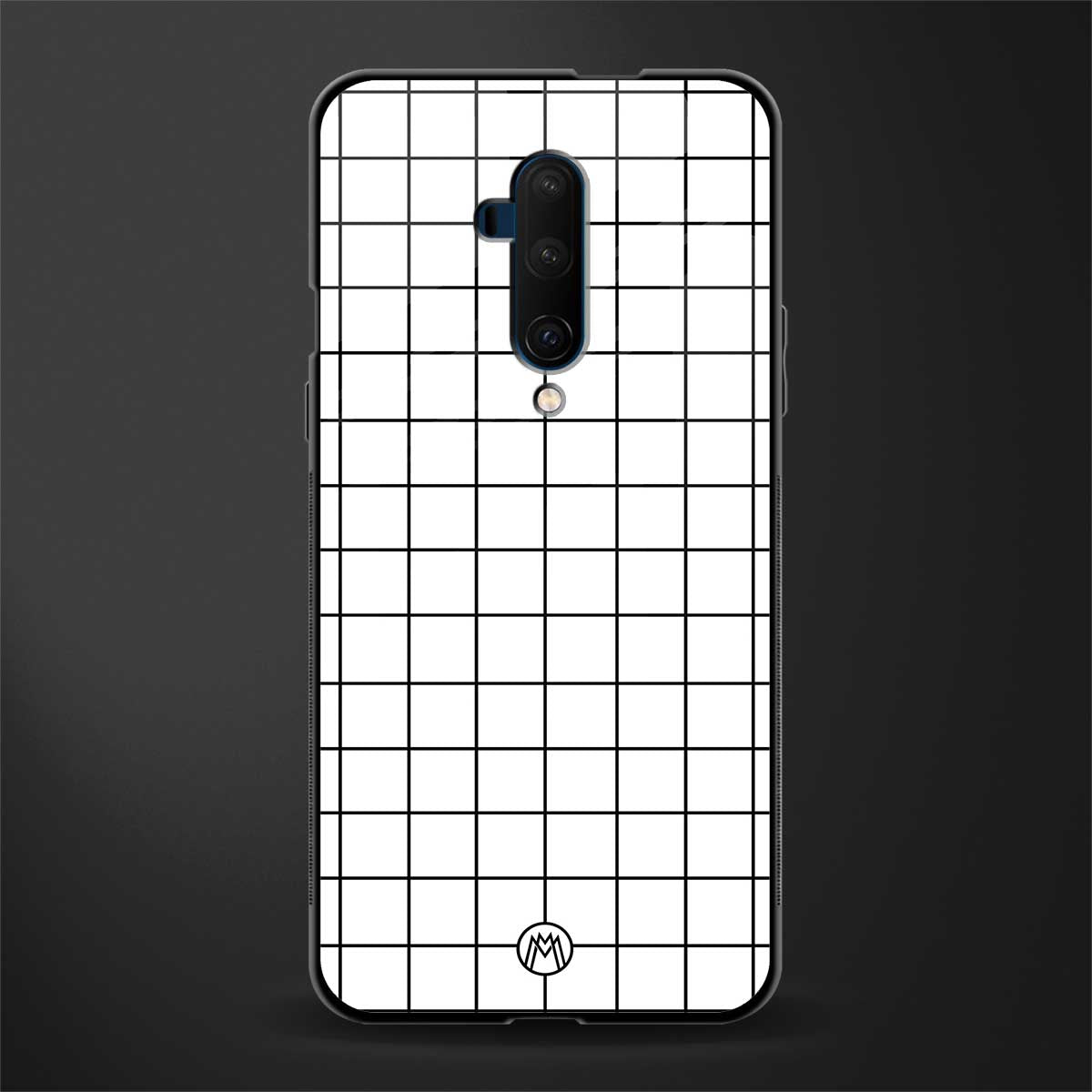 classic grid light edition glass case for oneplus 7t pro image