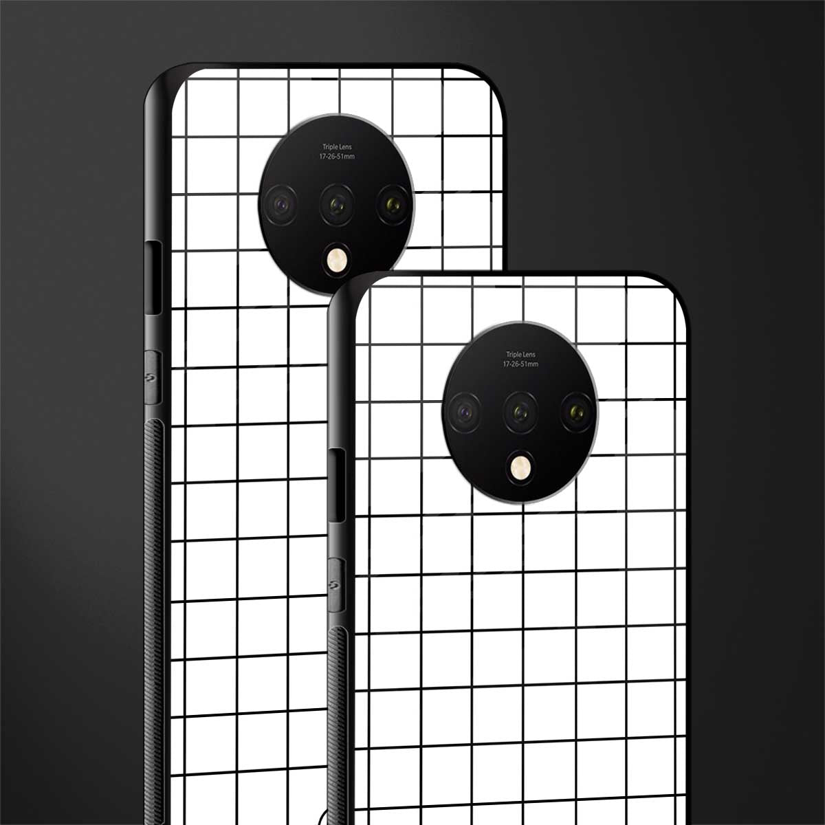 classic grid light edition glass case for oneplus 7t image-2