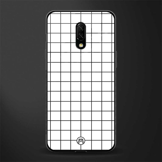classic grid light edition glass case for oneplus 7 image