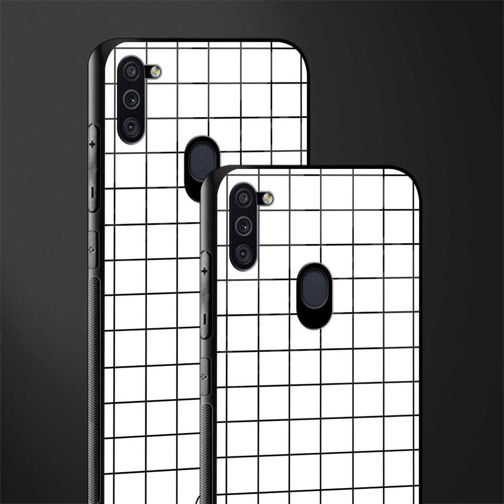 classic grid light edition glass case for samsung a11 image-2