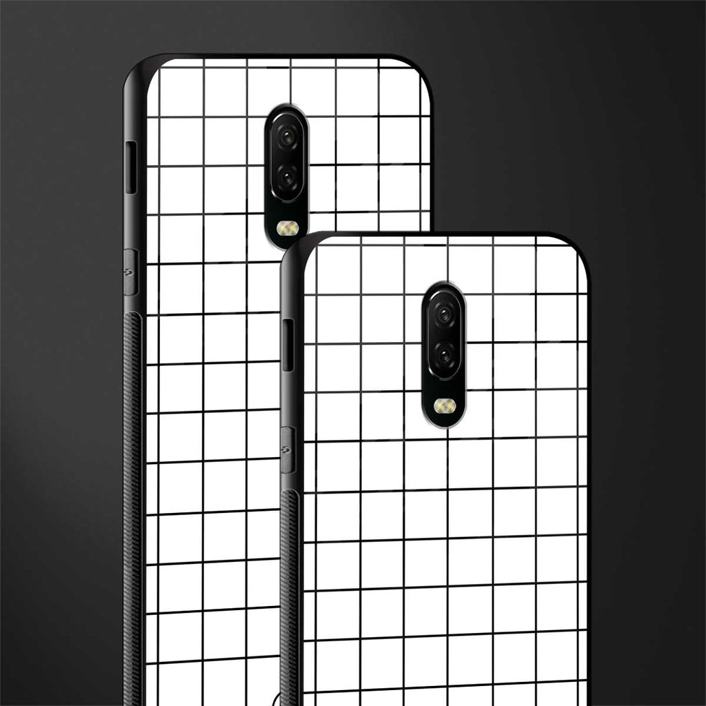 classic grid light edition glass case for oneplus 6t image-2