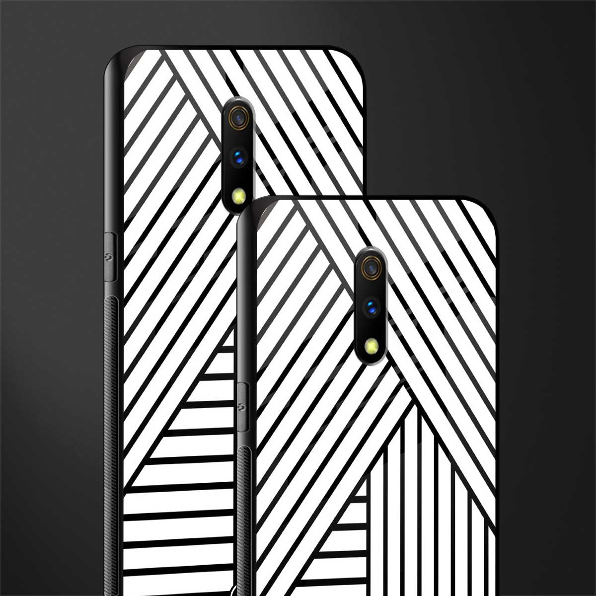classic white black patten glass case for oppo k3 image-2