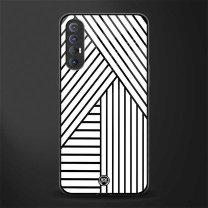classic white black patten glass case for oppo reno 3 pro image