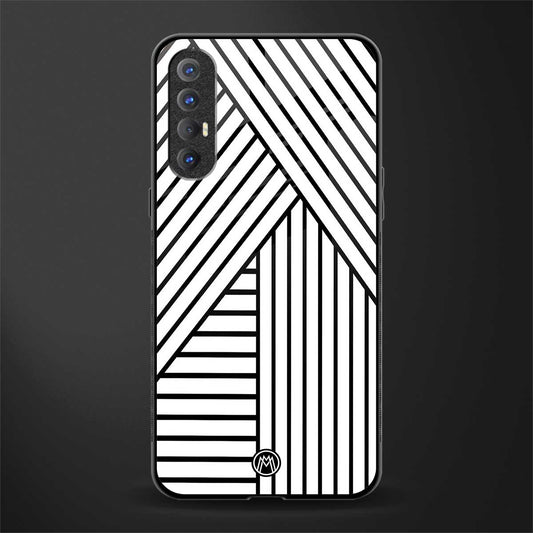 classic white black patten glass case for oppo reno 3 pro image