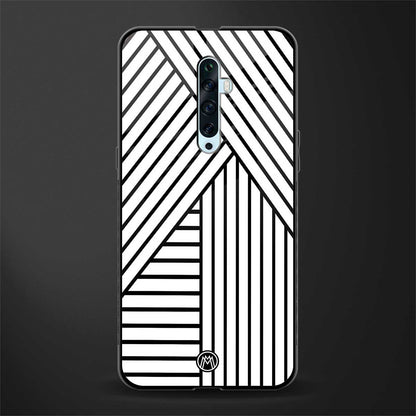 classic white black patten glass case for oppo reno 2f image
