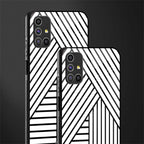 classic white black patten glass case for samsung galaxy m51 image-2